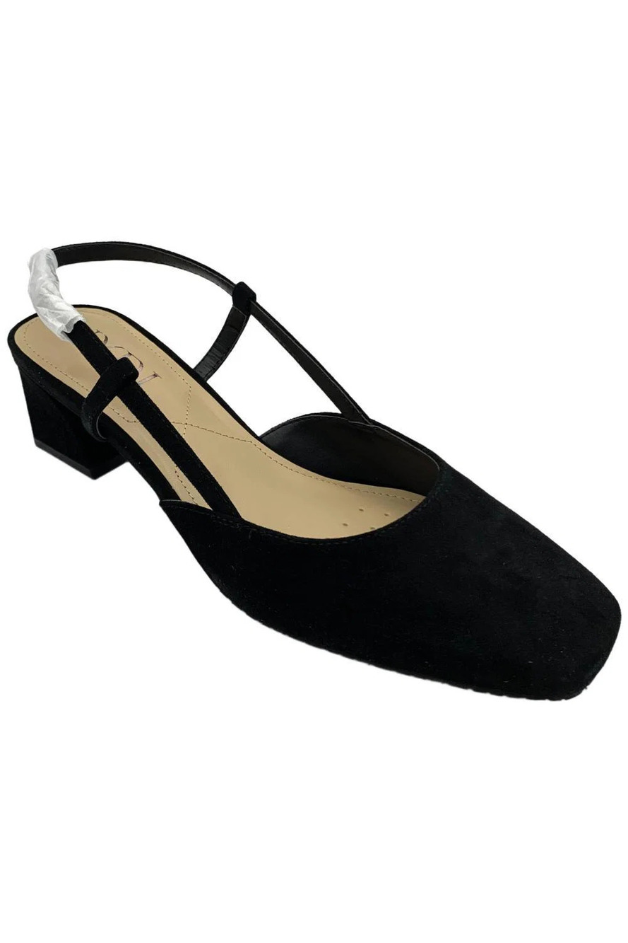NYDJ Women's Samson Slingback Pump Suede Black - Medium
